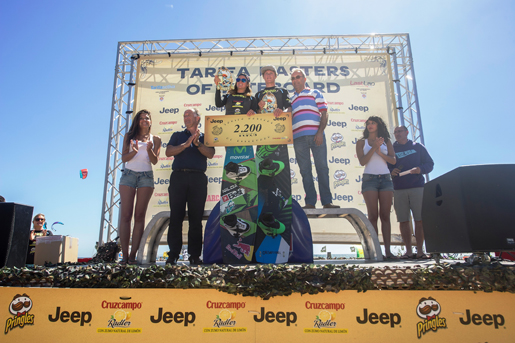 Winners of Tarifa Masters of Kiteboard 2014, Gisela Pulido and Liam Whaley. © Tarifa Masters of Kiteboard